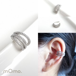 1020 Pick Me Up - Earcuff ต่างหูเกี่ยวเกาหลี ชุบทองคำขาว เพชรแท้ cz หลากหลายสไตล์ สวยมาก คุณภาพดี