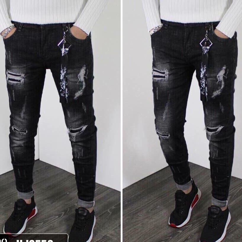 กางเกงยีนส์ผู้ชายทําจากกางเกงยีนส์ผ้าฝ้ายยืดกางเกงยีนส์ผู้ชายสวยงามคุณภาพสูง luty_shop90 MS552