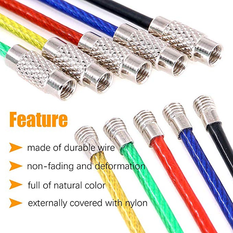 5/10 ชิ้น EDC พวงกุญแจ ลวดสเตนเลส พวงกุญแจรถ พวงกุญแจ วงกลม ที่มีสีสัน เชือก เคเบิล พวงกุญแจ ห่วง กลางแจ้ง ค่าย แท็กกระเป๋าเดินทาง - รูปที่ 5