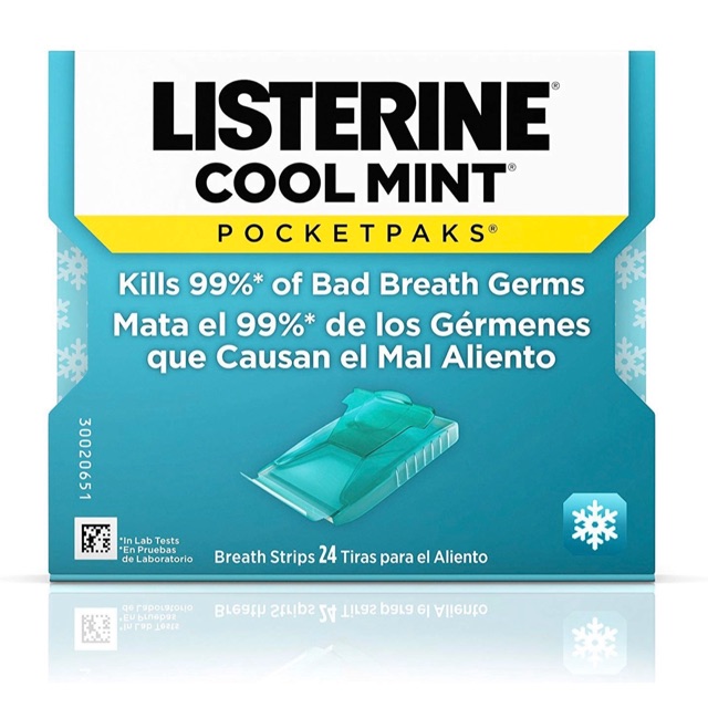 🇺🇸พร้อมส่ง🇺🇸 Listerine Cool Mint Pocketpaks แผ่นแปะลิ้น ระงับกลิ่นปาก