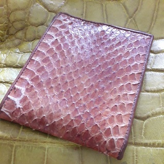 python skin crocodile bifold wallet brown กระเป๋าสตางค์หนังจระเข้