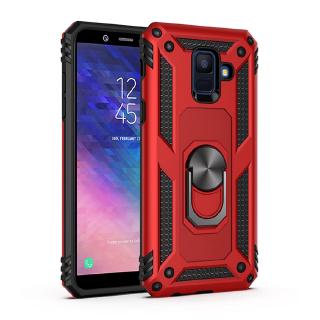 Colorful Case Samsung Galaxy A6 / A6 Plus 2018 Shockproof Cover Finger Ring Holder Hard PC Phone Case Armor Casing