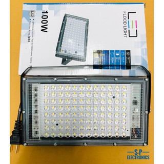 ไฟสปอตไลท์ ไฟสว่าง Spotlight LED 100W AC ใช้ไฟ220Vแสงขาว สายยาว1.1เมตรแถมสาย5เมตร