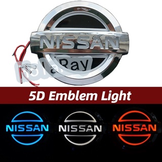 5D โลโก้รถ LED ป้ายอัตโนมัติสัญลักษณ์สีขาวแสงสำหรั For Nissan Qashqai Teana X Trail T32 Juke Sylphy Almera Versa