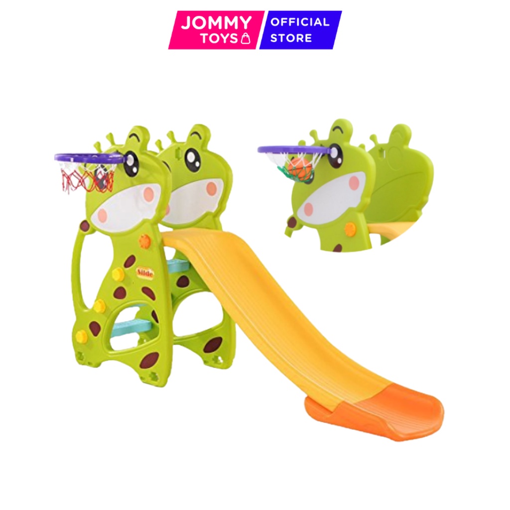กระดานลื่นวัว (มีห่วงบาสในตัว) Cow Slide indoor Plastic children slide ...