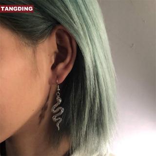 【COD Tangding】Trendy Cool Style Personality Retro Snake-shaped Winding Earrings Earstuds