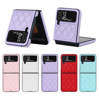 เคสโทรศัพท์หนังแกะ กันกระแทก ป้องกันกล้อง หรูหรา สําหรับ Samsung Galaxy Z Flip 3 4 Flip4 Flip3 5G