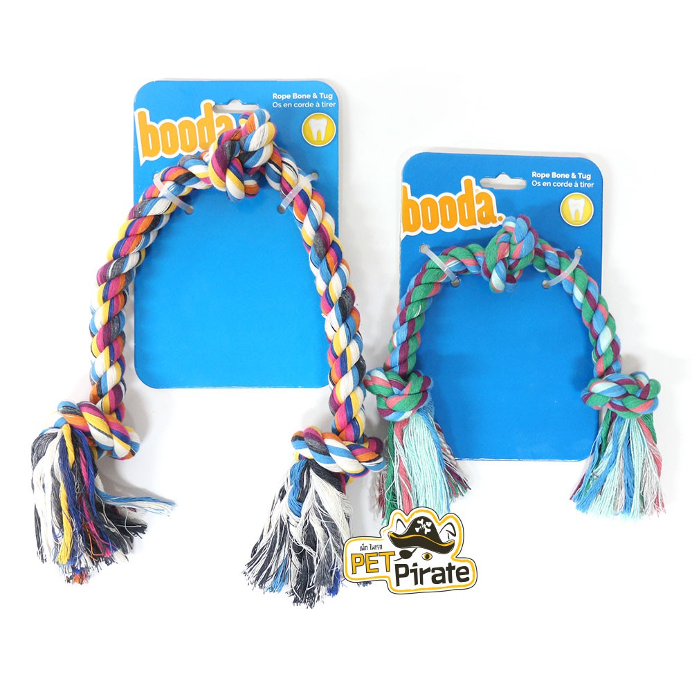 booda เชือกขัดฟัน กัดเคี้ยว กัดแทะ 3 ปม บริหารช่องปากและฟันของสุนัข ลดคราบหินปูน (สุนัขขนาดกลาง-ใหญ่) มี 2 ไซส์ M, L