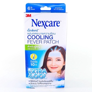 Nexcare Cooling Fever Patch for Adults Extra Cool 13x5 ซม. 6 ชิ้น/กล่อง