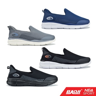 [ลิขสิทธิ์แท้] BAOJI 589 GoWalk Inspire Slip-on รองเท้าผ้าใบ บาโอจิ แท้ ผู้ชาย