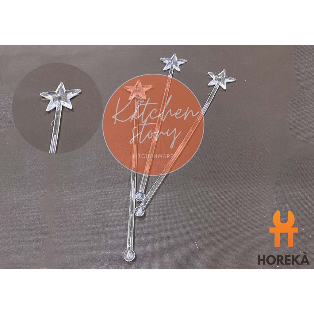 Horeka ไม้คนเหล้าใส ดาว ไม้คนค๊อกเทล ไม้คนเครื่องดื่ม 30 ชิ้น/แพ็ค