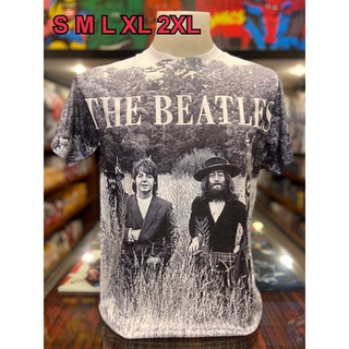 เสื้อวง The Beatles OVP (โอเวอร์ปริ้นท์) แขนสั้น ผ้าคอตตอนผสมโพลี พิมลายทั้งตัว