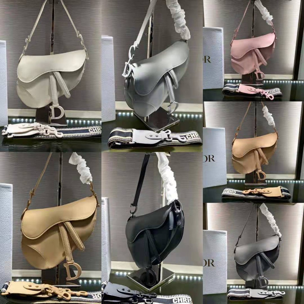 Dior saddle all black กระเป๋าสะพายกระเป๋าถือเป้สะพายหลังแฟชั่นกระเป๋าหนังแฟชั่นกระเป๋าหนัง