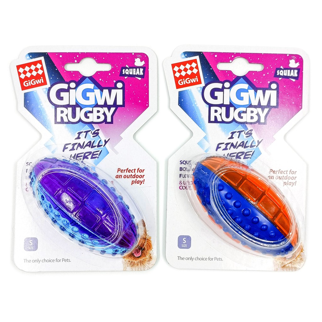 GiGwi Rugby ลูกบอลรักบี้ ของเล่นสุนัขสำหรับกัดแทะ ผลิตจากยางคุณภาพดี สีสวย กัดแล้วมีเสียงดัง เพิ่มคว