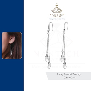 💎👩🏻‍⚕️ [เครื่องประดับ | ปลอดภัย] ต่างหู คนแพ้ง่าย : Rainy Crystal Earrings (LES-0015) Nantich Jewelry