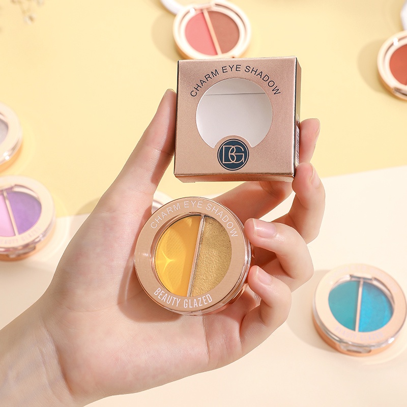 Beauty GLAZED 2 in 1 พาเลตต์อายแชโดว์ เนื้อแมตต์ ชิมเมอร์ เกลี่ยง่าย