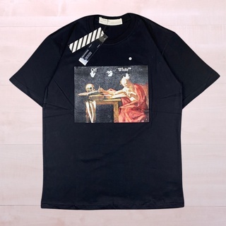 เสื้อยืด ลาย Kaos OFF WHITE CARAVAGGIO สีดํา