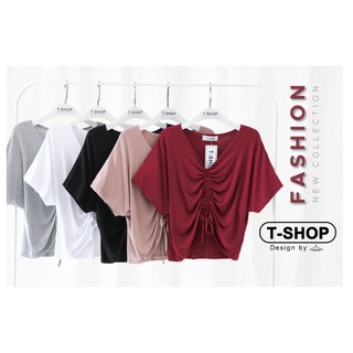 เสื้อรูดหน้า ผ้าเรย่อน โดยเจ้าของแบรนด์ T-Shop