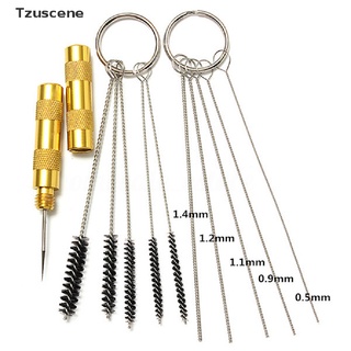 (Tzuscene) ชุดแปรงเข็ม สเตนเลส สําหรับทําความสะอาดแอร์บรัช 11 ชิ้น