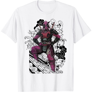 เสื้อยืด ผ้าฝ้าย พิมพ์ลายกราฟฟิค Marvel Deadpool Samurai Dragon สําหรับผู้ชายS-5XL