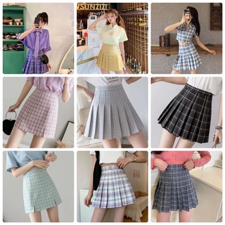 369-Tennis Skirt กระโปรงเทนนิสลายสก็อต 912 หลากสี