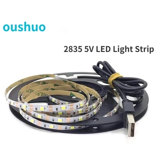 แถบไฟแบ็คไลท์ 5V USB LED 1 เมตร 2 เมตร 3 เมตร 4 เมตร 5 เมตร สีชมพู ฟ้า วอร์มไวท์ ขาว RGB 2835 สําหรับตกแต่งทีวี