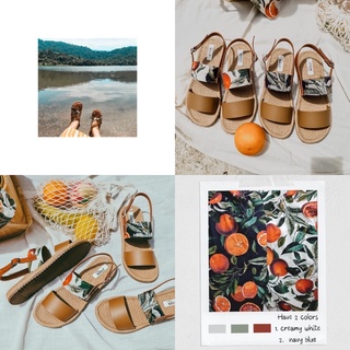 New รองเท้าแฮนด์เมดสวม+รัดส้นเท้า รุ่นส้ม🍊