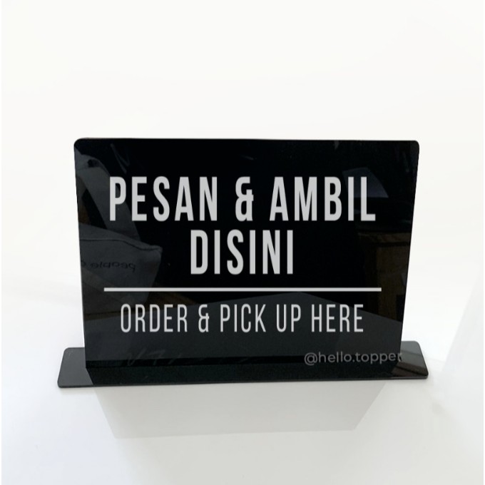 Order & Take Here ป้ายยืนอะคริลิค | Order & Pick Up ป้ายตาราง