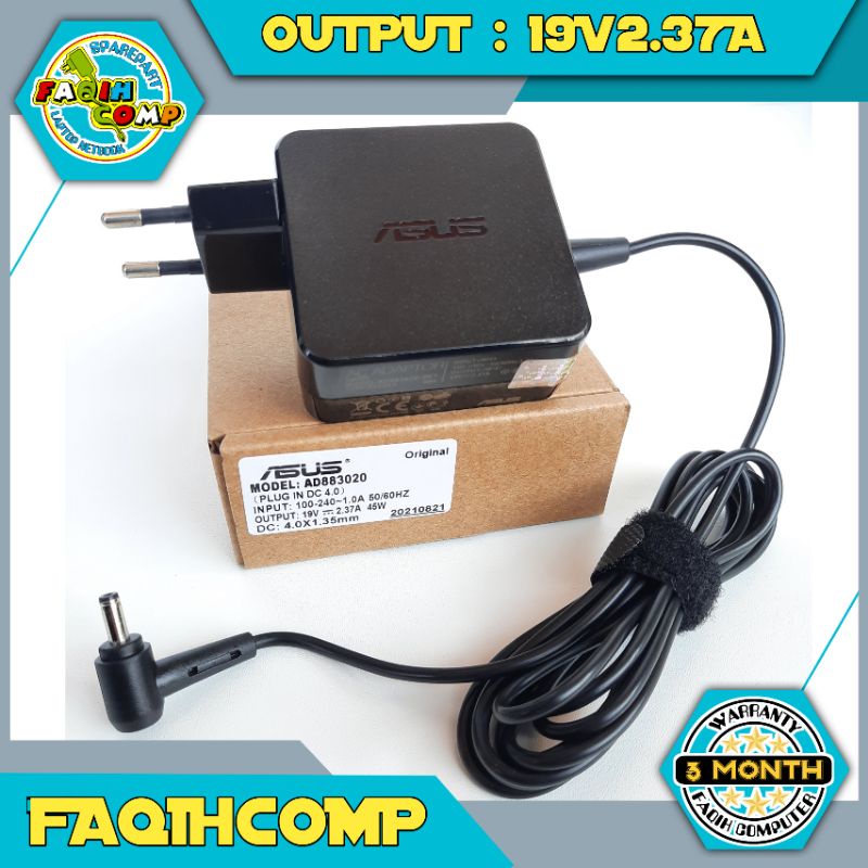 อะแดปเตอร์ชาร์จแล็ปท็อปของแท้ Asus A407 A407U A407UA A407UF 19V-2.37A 45W DC (4.0x1.35mm)