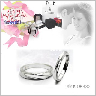 Finejewelthai แหวนคู่-แหวนคู่ทองคำขาว-แหวนทองคำขาว-แหวนแต่งงาน-แหวนหมั้น-Couple-Silver-Ring - Valentine Gift71