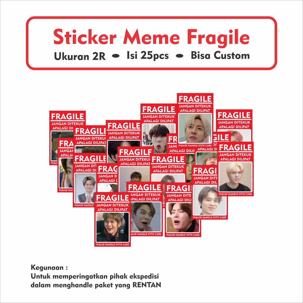 สติ๊กเกอร์ฉลากเปราะบางสําหรับ KPOP Meme BTS น่ารัก, EXO, NCT, STRAY KIDS, TREASURE, ENHYPEN, TBZ, SE