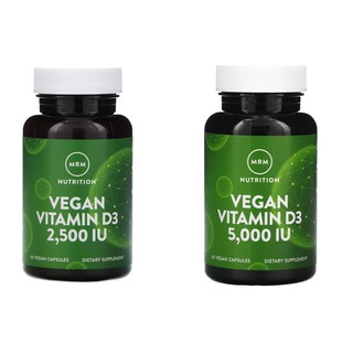 พร้อมส่ง!!! MRM, Nutrition, Vegan Vitamin D3, 2,500 IU, 60 Vegan Capsules,5,000 IU, 60 Vegan Capsules