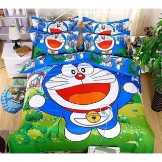 ชุดผ้าปูที่นอนdoraemon3.5,5,6ฟุตตัดฟรีส่งฟรี