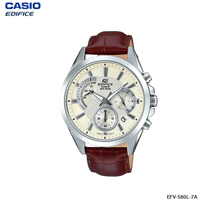 Casio Edifice นาฬิกาข้อมือผู้ชาย โครโนกราฟ สายหนัง รุ่น EFV-580L EFV-580L-1A EFV-580L-7A