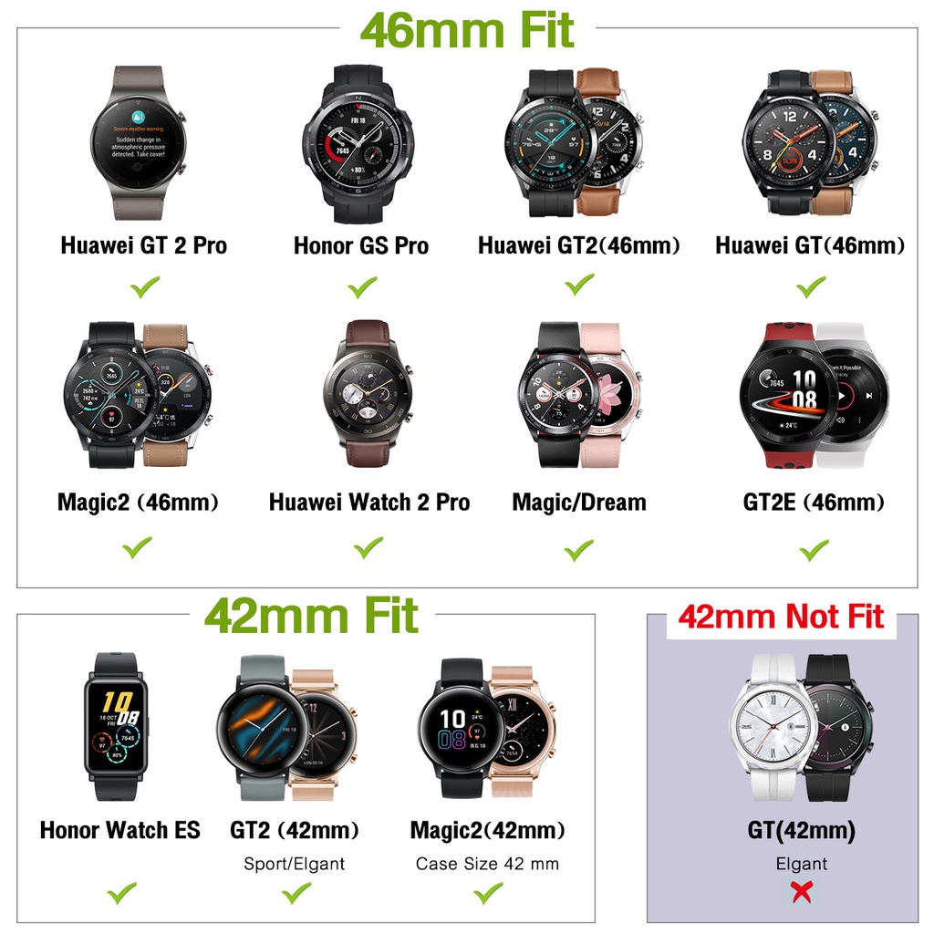 สายนาฬิกา 22 มม. Huawei Watch GT GT2e GT2 Pro / Vivoactive 4 / Fenix 7 5 6 Samsung Watch 3 45mm 46mm Gear S3 สายหนัง