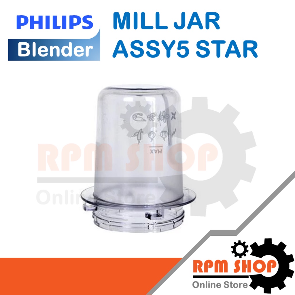 MILL JAR ASSY 5 STAR โถปั่นแห้งอะไหล่แท้สำหรับเครื่องปั่น PHILIPS รุ่น HR2102 (996510062426)