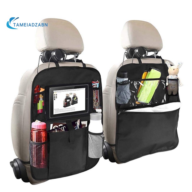 Car Back Seat Organizer Multi-Pocket Storage Bag Box Case Back Seat Protector Kick Mat for Kids Toy Bottles Tissue Box Vehicles Travel Accessories