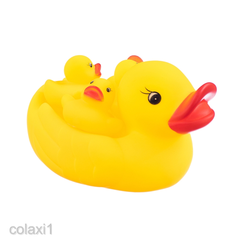 Set of 5 Squeaky Yellow Rubber Duck Baby Love Shower Kids Bathtime Bath Toys