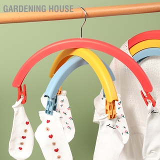 Gardening House ไม้แขวนเสื้อ อเนกประสงค์ หมุนได้ พร้อมคลิปหนีบ ไม่ทิ้งรอย สีรุ้ง สําหรับไม้แขวนเสื้อ