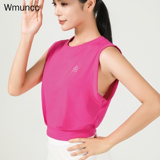 Wmuncc [S-3XL] เสื้อกั๊ก ทรงหลวม แห้งเร็ว ระบายอากาศ สีพื้น สําหรับผู้หญิง ใส่ออกกําลังกาย วิ่ง เล่นโยคะ ฟิตเนส