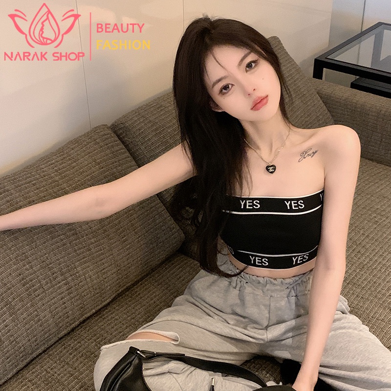 เสื้อเกาะอกสีดำ เกาะอกลายพิมพ์ เสื้อเกาะอกผู้หญิงสุดฮอตในราคาสุดคุ้มเนื้อผ้าดี