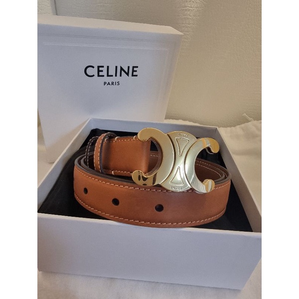 เข็มขัดceline (Celine Belt 75 cm. in  Tan Fullset+No Rec.)