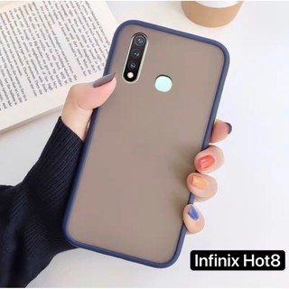 รุ่นใหม่ Case Infinix HOT 8 เคสกันกระแทก ปุ่มสีผิวด้าน ขอบนิ่มหลังแข็ง เคสโทรศัพท์ Hot8  [ ส่งจากไทย ]