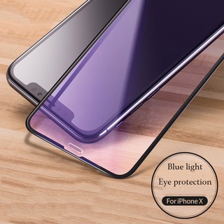 ฟิล์มกระจกBlue Ray iPhone 7plus/8plus,X/XS/11Pro, XR/11, XsMax/11Pro max, เต็มจอ(ฟิล์มกรองแสงสีน้ำเงิน