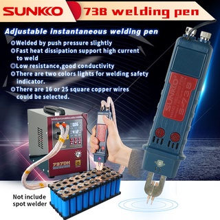 Sunkko ปากกาเชื่อมจุดแบตเตอรี่โพลิเมอร์ 73B DIY สําหรับเครื่องเชื่อมจุดแบตเตอรี่ 18650 Series