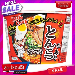 ลิตเติ้ลกุ๊กบะหมี่กึ่งสำเร็จรูปรสทงคตสึสไปซี่มิโซะ 150กรัม Little Cook Instant Noodles Tonkotsu Spicy Miso Flavor 150 g.