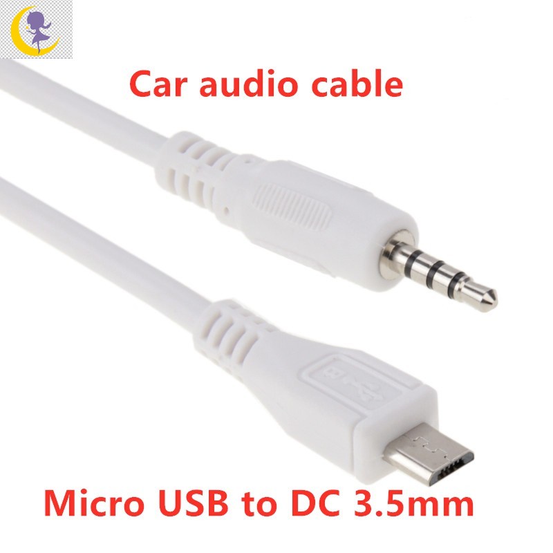 Android Micro USB เป็น DC 3.5 มม.อะแดปเตอร์เสียงสําหรับ V8 การ์ดเสียงเครื่องเล่นรถสีขาว TCH YIDEA