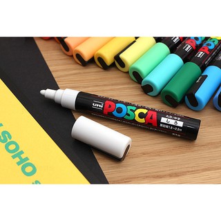 UNI POSCA PC-5M (1.8-2.5 mm.) ปากกามาร์คเกอร์ ลบไม่ออก