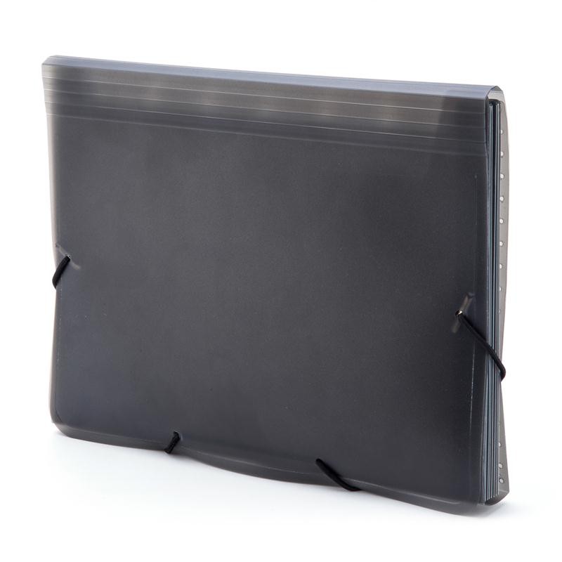 แฟ้มหีบเพลงสายรัด 13 ช่อง A5 สีดำ ME.STYLE WS8407-7BK/Accordion file strap, 13 slots, A5 black, ME.S