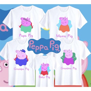 เสื้อยืด พิมพ์ลาย PEPPA PIG Family น่ารัก สําหรับครอบครัว พ่อ แม่ เด็กผู้ชาย ผู้หญิง วันเกิด 3-13